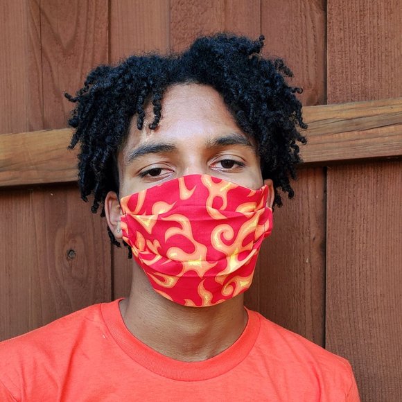 Fire Flames Handmade Cotton Face Mask,Reuse/Wash - Picture 4 of 5